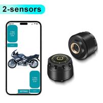 Motorcycle Car TPMS Tire Pressure Monitoring System Bluetooth 5.0 Tyre Pressure Sensor Temperature Warning Monitor Tire Gauge 2-sensors