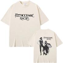 Rock Band Fleetwood Mac Rumours Album Print Tshirts Retro Stevie Nicks Graphic T Shirt Unisex Women Casual Cotton Vintage Tshirts S