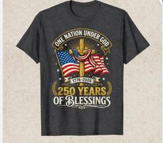 Freedom 250th Anniversary Usa Flag Christian God Patriotic Tshirt S