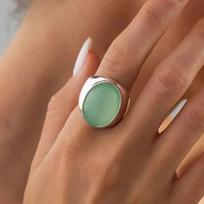 Salircon Y2K Bohemia Oval Green Resin Finger Rings Women Elegant Irregular Geometry Finger Rings Accessories Steampunk Jewelry brown