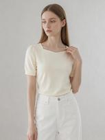 Page Flynn Puff Sleeve Square Neck T-Shirt_P6Bts022M Cream/Free