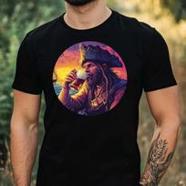 T-Shirt Herren Pirat trinkt Bier Motiv Baumwolle Größe XS bis 5XL XL