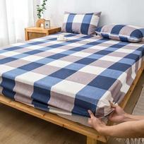 Waterproof Fitted Sheet – Breathable 90x200cm Plaid Mattress Cover, Elastic Queen Size Sabanas (Pillowcase Sold Separately) 48x74cm