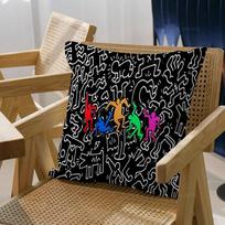Keith-Haring-Works-Colorful-Print Pillowcase Toon Gift Cushion Cover Bedroom Home Sofa Chair Seat Decor Pillow Case 30x30cm
