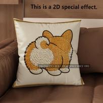 2D Cute Corgi Butt Pattern Decorative Pillow Covers Pattern Cushion Cover Suitable For Sofa Bedroom Car Pillow Cover 40x40cm