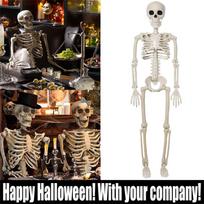165cm/65in Life Size Human Skeleton Decoration - Full Body Halloween Skeleton Prop for House, Party, , Room One Size black