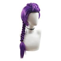 33.5-inch Purple Long Braid With Side Ponytail Integrated Tiger Mouth Clamp Children's Wig Halloween Costume Party Anime Cospla violetinė