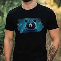 T-Shirt Herren Schwarzbär als Astronaut Motiv Baumwolle Größe XS bis 5XL XXXL