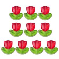 Tulip Flower Charm Spacer Beads Flower Spacer Beads Charm for Jewelry Making raudona