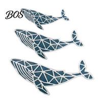 Odor-free Home Decoration 3 Pcs Handcrafted Wooden Nautical Whale Wall Art, Coastal Ocean Fish Eco-friendly Art Hanging Decor, Vintage Ornaments Sets