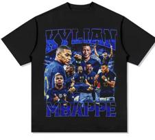 Kylian Mbapp Medvilninis Unisex Marškinėliai Futbolo Prancūzijos Komandos Džersis Atminimo Marškinėliai Vasaros Unisex Per didelis Trumpomis Rankovėmis Viršus M blue