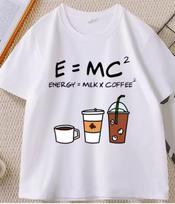 Funny Coffee Equation Energy Milk Tshirt For Unisex Unisex Casual Short Sleeve Round Neck Printed Tshirts Unisex Summer Clothes S