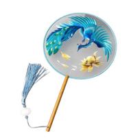 Cute Panda Chinese Ancient Style Round Fan Embroidery Round Fan  Hanfu Animation Accessories Style 4