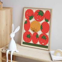 Diamond painting kit. full diamond round mosaic tomato fruit handmade. home decoration gift Round 20x30cm