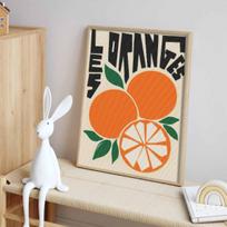 Diamond painting kit. full diamond round mosaic orange fruit handmade. home decoration gift Round 20x30cm