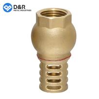D&R Heavy-Duty Brass Foot Valve Integrated Anti-Clog Strainer Design General Application Filter Valve for Water Oil Gas Control (Brass,Medium Pressure&1/2 in) žalvaris