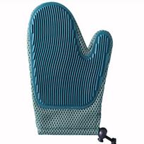 Gentle Pet Hair Remover Gloves Multipurpose Pet Grooming Glove Brush Portable Grooming Gloves for Pets Great Gifts for Dog Cats (Blue,15*10*2cm) mėlyna