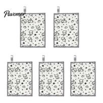 Cartoon Print Dish Scrubber 5Pcs Cleaning Rags, Double-Sided Cotton Gauze Steel Wire Stubborn Stain Kitchen for Oil Stains, Non-Scratch Clothes 5pcs
