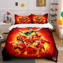 Ispanijos futbolo rinktinės patalynė Patalynės komplektas (1 antklodės užvalkalas, 2 pagalvių užvalkalai, antklodė neįtraukta) 135x200cm