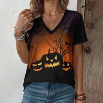 Fashion Versatile V-Neck Women's Top Casual Loose Short Sleeves Comfortable T-Shirts Women’s S