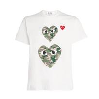 Comme des Garçons Play Kaukoliu rašto dviejų širdelių logotipas Marškinėliai 2XL