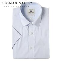 Thomas Bailey Men'S Dress Shirt - Rayon Slim Fit Short Sleeve Shirt Blue F338 Blue/95