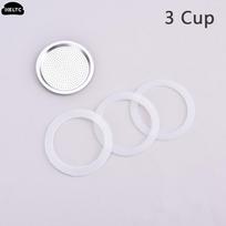 3Pc Silica Gel Ring Silicone Gaskets Aluminum Filter Moka Pot With 3/6/9/12Cup Moka Express Coffee Bottle Replacement Compatible