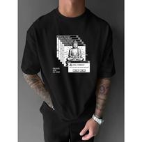 European sizes Play Memes, Fun Cyber Buddha, Malfunction Pop-up Pattern, Letter Printed T-shirt S juoda