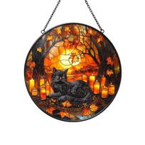 Halloween Suncatcher Stained Glass Window Decoration for Decor One Size