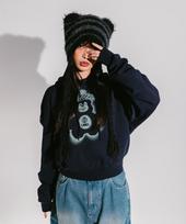 Lmc Wm Spray Bear Cropped Hoodie Navy Navy/S