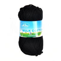 50 g/kamuolys Pieno medvilniniai nėrimo verpalai nuo slinkimo Aukštos kokybės rankų mezgimo siūlai, skirti megztiniui su skarele 1pcs juoda