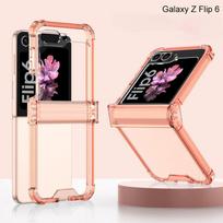 Silikoninis skaidrus oro pagalvės žiedo telefono dėklas Samsung Galaxy Z Flip 6 Flip6 5G vyriui su dirželiu ir stovu, smūgiams atsparus dangtelis Galaxy Z Flip6