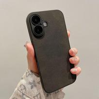 Kailio rašto telefono dėklas Apple iPhone16promax - Odinis minkštas silikoninis kraštas atsparus smūgiams su objektyvo plėvelės dangteliu iPhone 16/15/14/13/12/11/Pro/Promax Apple 16 juoda