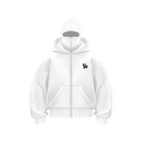 Trendy Brand Velvet Double Hat Unique Design Hooded Sweatshirt for Autumn and Winter, New Unisex Loose Y2K Sweatshirt M balta