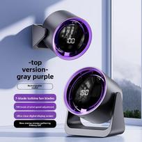 Stalinis mažas ventiliatorius, buitinis stalinis įkraunamas oro cirkuliacijos ventiliatorius, biurui, studentų bendrabučiui, mini elektrinis ventiliatorius F12 Grey 1pc black