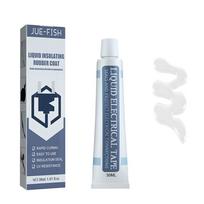50/30 ml skystos izoliacinės juostos taisymo gumos elektros laidų kabelio danga Fix Line klijai plataus diapazono skysta izoliacinė pasta White -- 30ml