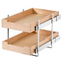 2Tier Pull Out Cabinet Organizer Soft Close Slideout Wood Drawer 14 W x 21 D