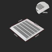 300MM Air Vent Grille Aluminum Alloy Air Vent Perforated Sheet Cabinet Wardrobe Ventilation Grille Furniture Breathable Mesh šviesiai pilka spalva