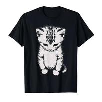 2026 New Relaxing El Gato Sad Kitten Funny Meme Sad Crying Munchkin Cat Trendy Tshirt For Unisex Cotton T Shirts Short Sleeve Tops S