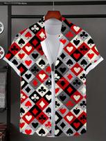 Funny playing cards patterns 3D Print Hawaiian Men's Shirts For Men Tops Quick Dry Beach Shirts Summer Daily Men's Clothing S