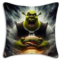 Fantasy movie funny Shrek Pillow Covers Cartoon Sofa Decorative Home Double-sided Printing Short Plush Cute Cushion Cover 30x30cm