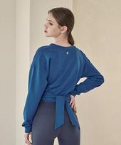 Reina Mora Relax Wrap Tie Sweatshirt Midnight Blue 4/Free