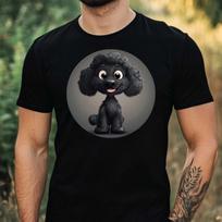 T-Shirt Herren Cartoon Pudel Motiv Baumwolle Größe XS bis 5XL M