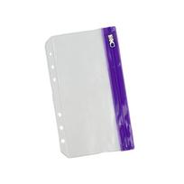 10 Pieces Budget Binder Pockets with 6 Holes Document Folders PVC Pouches Gift A6 model violetinė