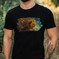 T-Shirt Herren Steampunk Löwe Motiv Baumwolle Größe XS bis 5XL XL