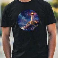 T-Shirt Herren Leuchtturm Portrait Motiv Baumwolle Größe XS bis 5XL XL