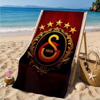Galatasaray Crest Glory Beach Towel, Quick-drying, Easy to Care for, Suitable for Both Fitness and Beach Vacations,Sports Essential 70cmx140cm(27x55inch)