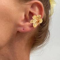 1 PC Simple Metal Starfish Flower Ear Cuff for Women Gold Color Non Piercing Fake Cartilage Earrings  Beach Party Jewelry Gift