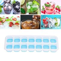 2pcs Removable Lid Ice Cube Mold Food Grade Silicone Freezer Ice Mold Stackable Ice Cube Tray  Home mėlyna