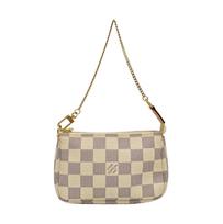 [Pre-Owned] Mini Damier Azur Canvas And Natural Cowhide Trim Chain Bag - Excellent #1SQ1KR6 ONE SIZE